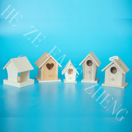 Sou entènèt jwèt Dekoratif Birdhouse an bwa